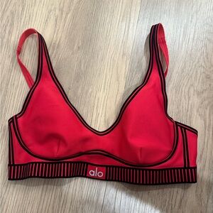 ALO Yoga Vibrant Red Sports Bra